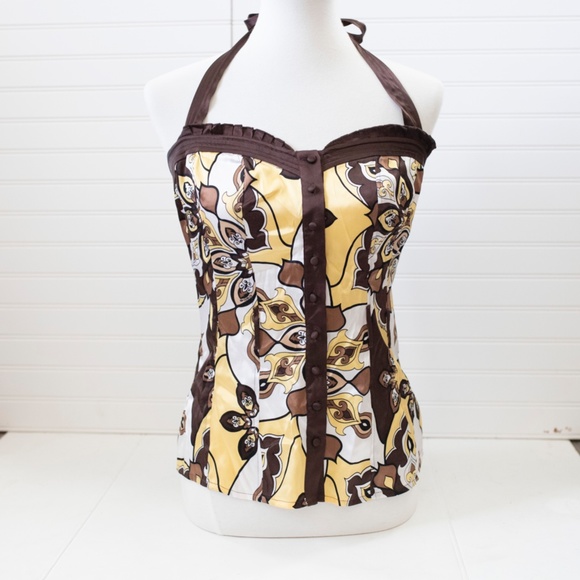 Bebe Y2K Satin Halter Top (XS)